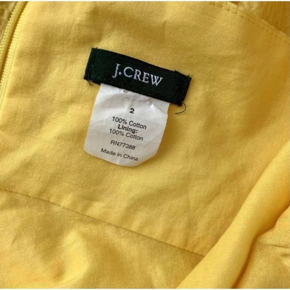 J. Crew Sz 2 Dress Yellow Seersucker Cotton Halter - Picture 4 of 5